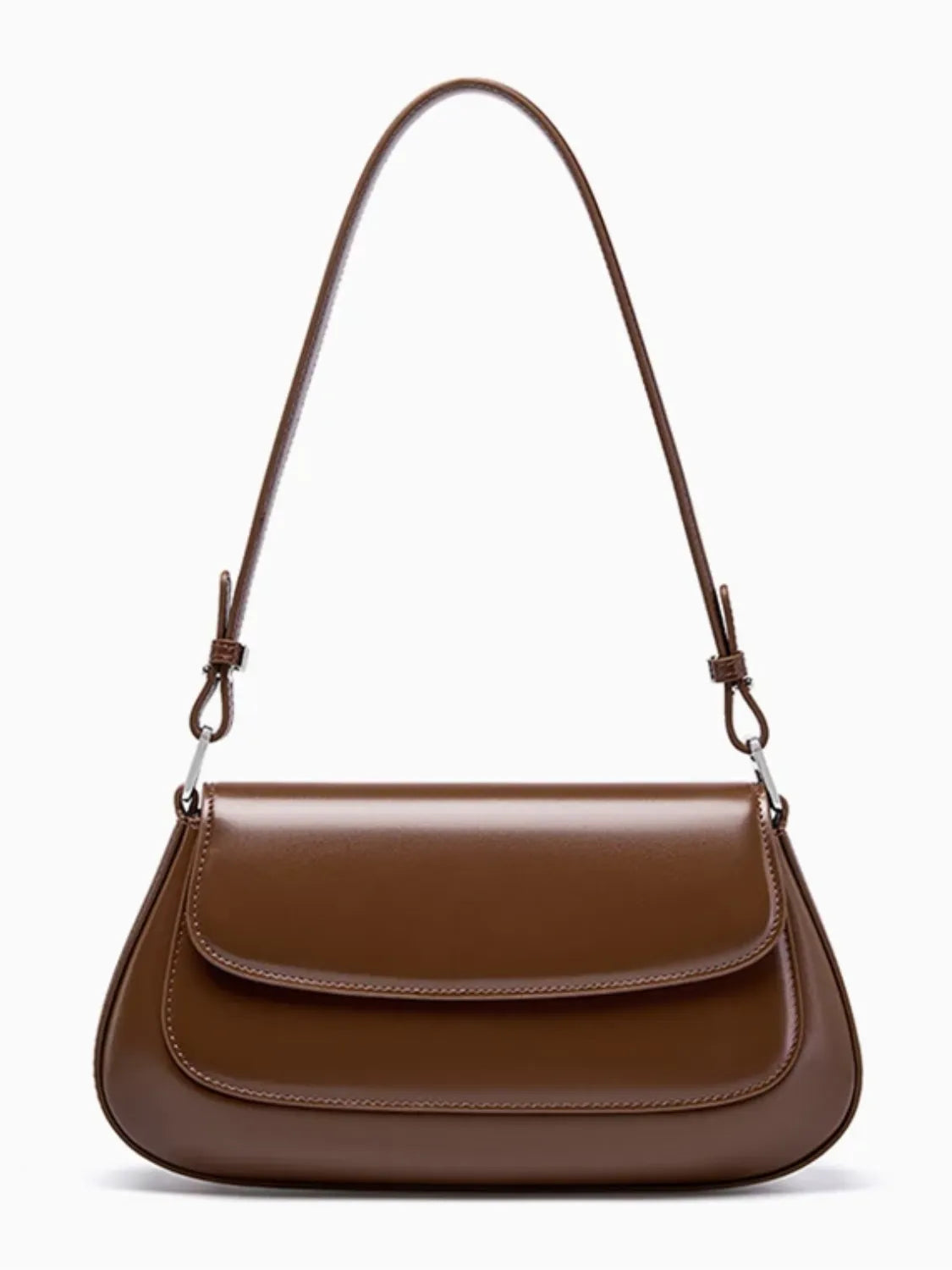 Bolsa Feminina Baguete Tiracolo em Couro PU com Alça Ajustável - Eléa