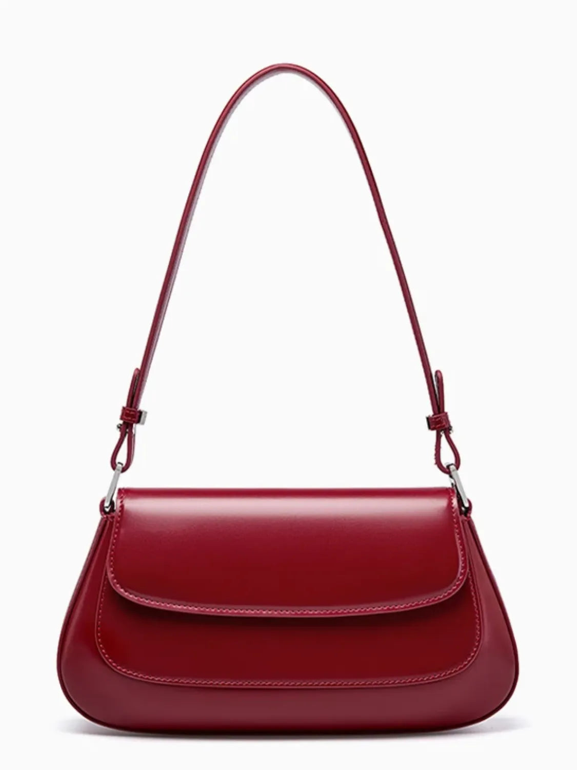 Bolsa Feminina Baguete Tiracolo em Couro PU com Alça Ajustável - Eléa