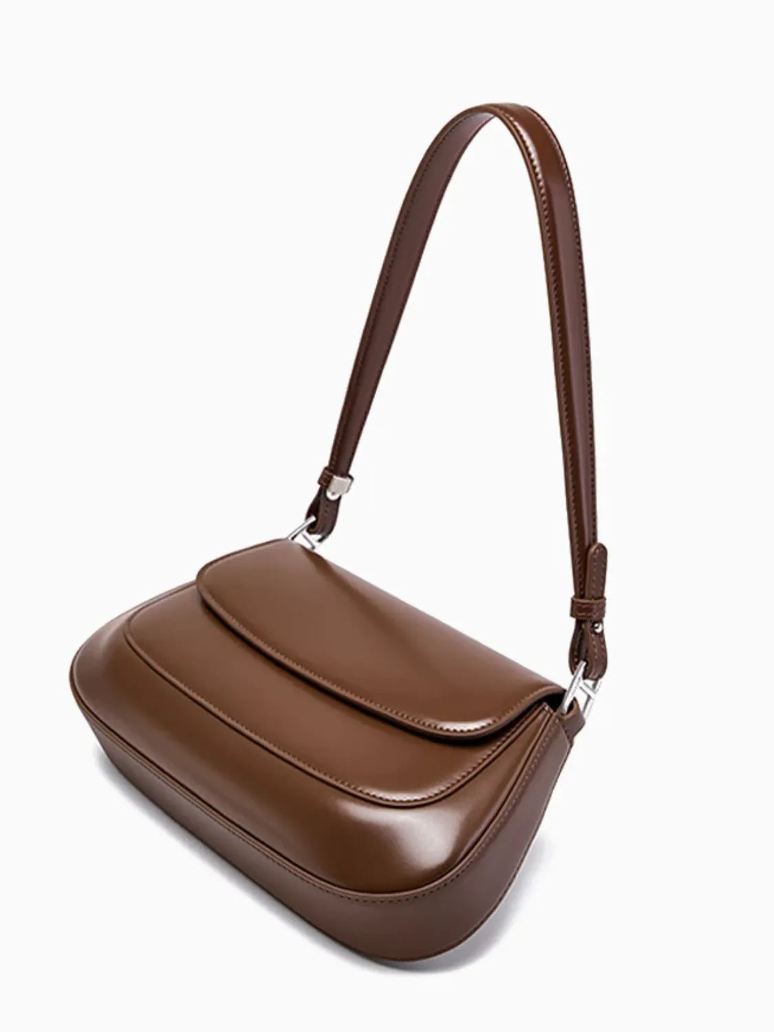 Bolsa Feminina Baguete Tiracolo em Couro PU com Alça Ajustável - Eléa