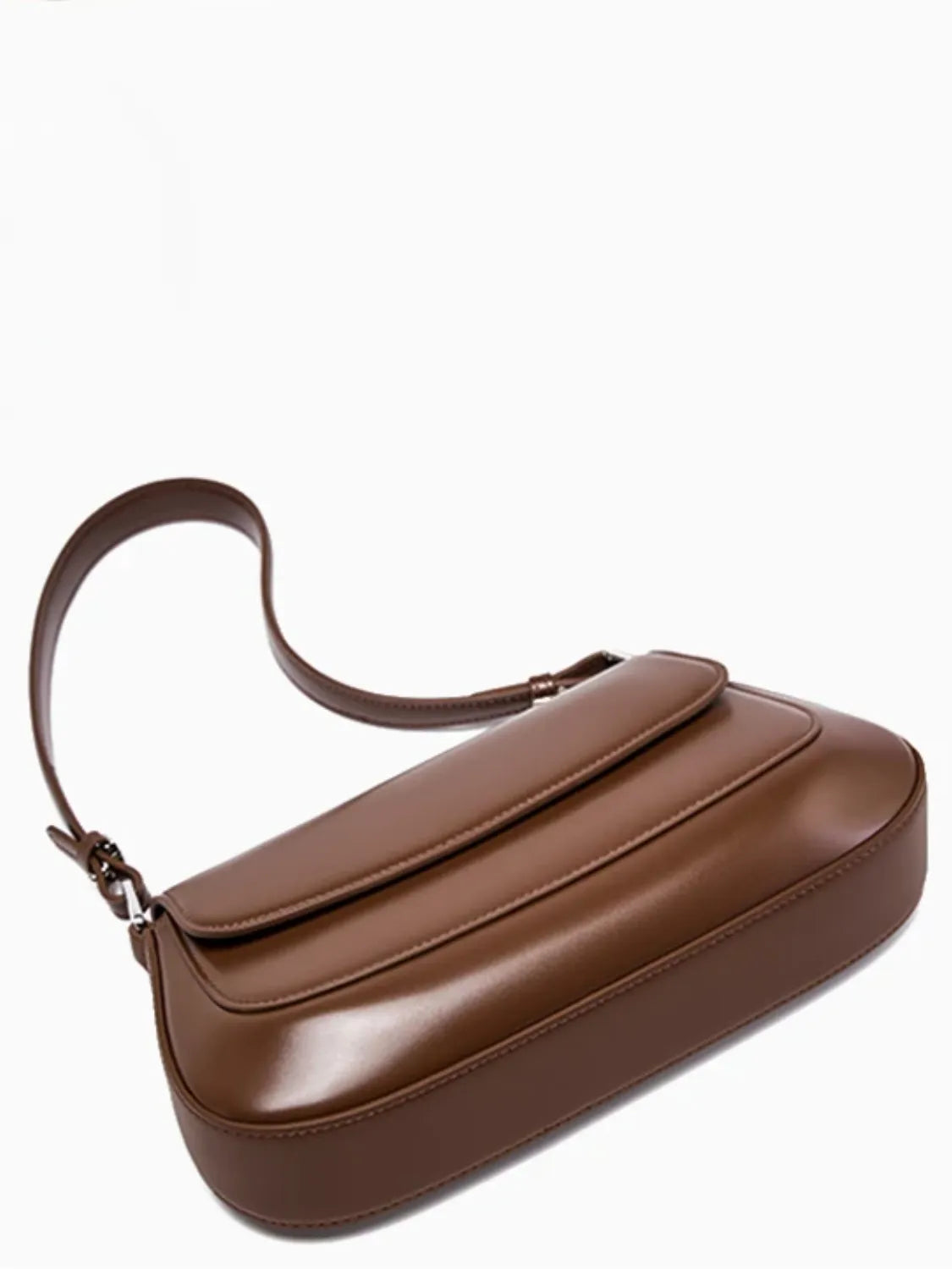 Bolsa Feminina Baguete Tiracolo em Couro PU com Alça Ajustável - Eléa