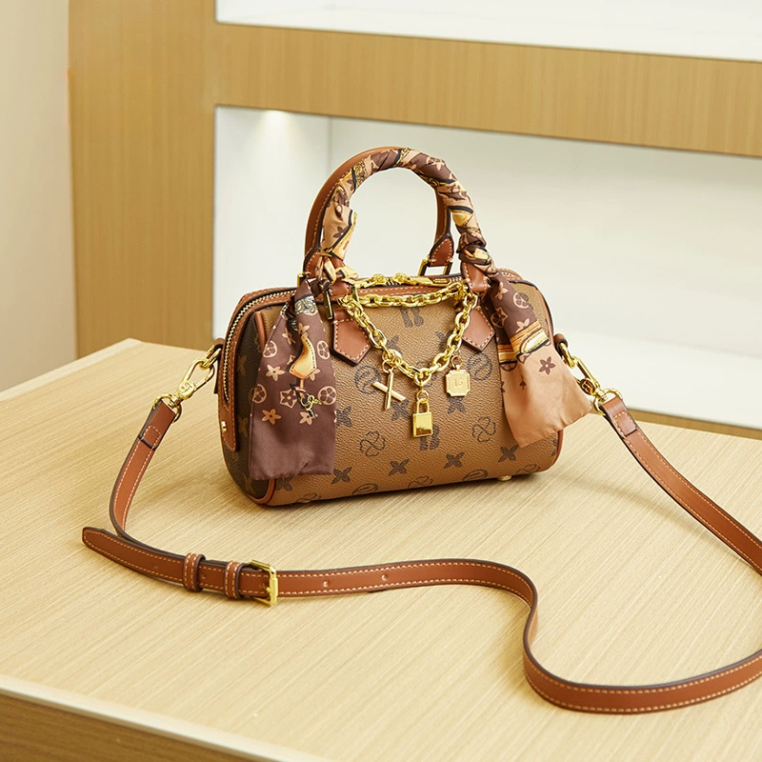 Bolsa de Luxo em Couro Genuíno Charlotte
