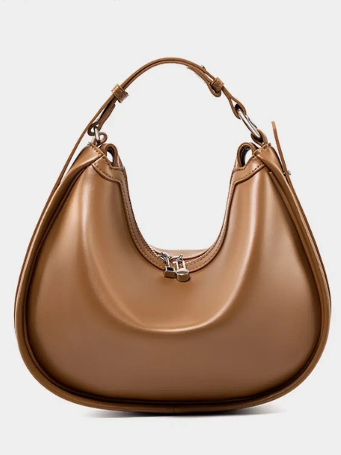 Bolsa Feminina de Ombro Meia Lua em Couro com Alça Ajustável - Camille