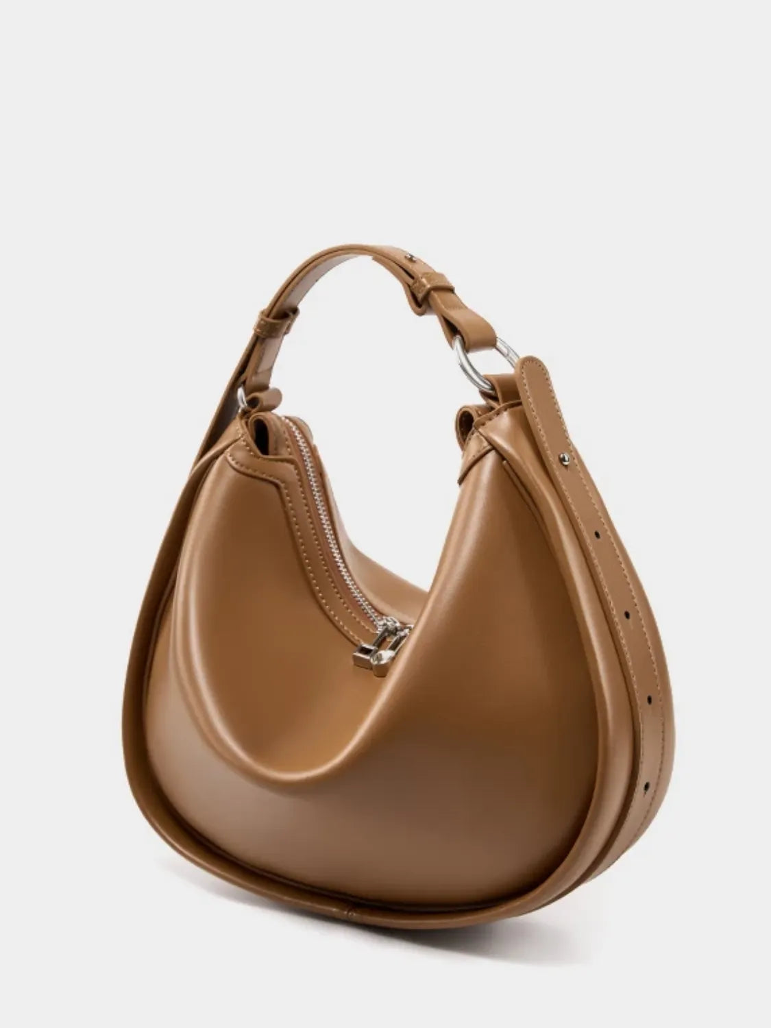 Bolsa Feminina de Ombro Meia Lua em Couro com Alça Ajustável - Camille
