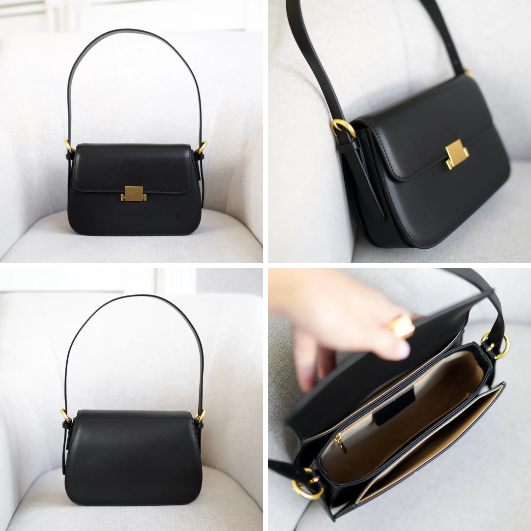 Bolsa de Luxo em Couro Legítimo Estruturada Gabrielle