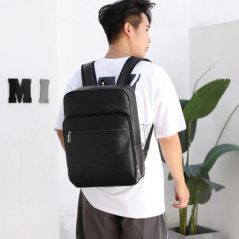 Mochila Masculina de Couro Legítimo - Granite