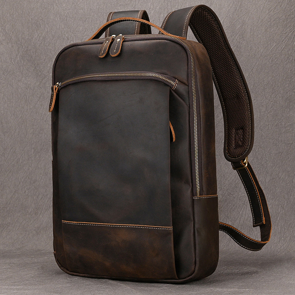 Mochila de Couro Impermeável Múltiplas Funções