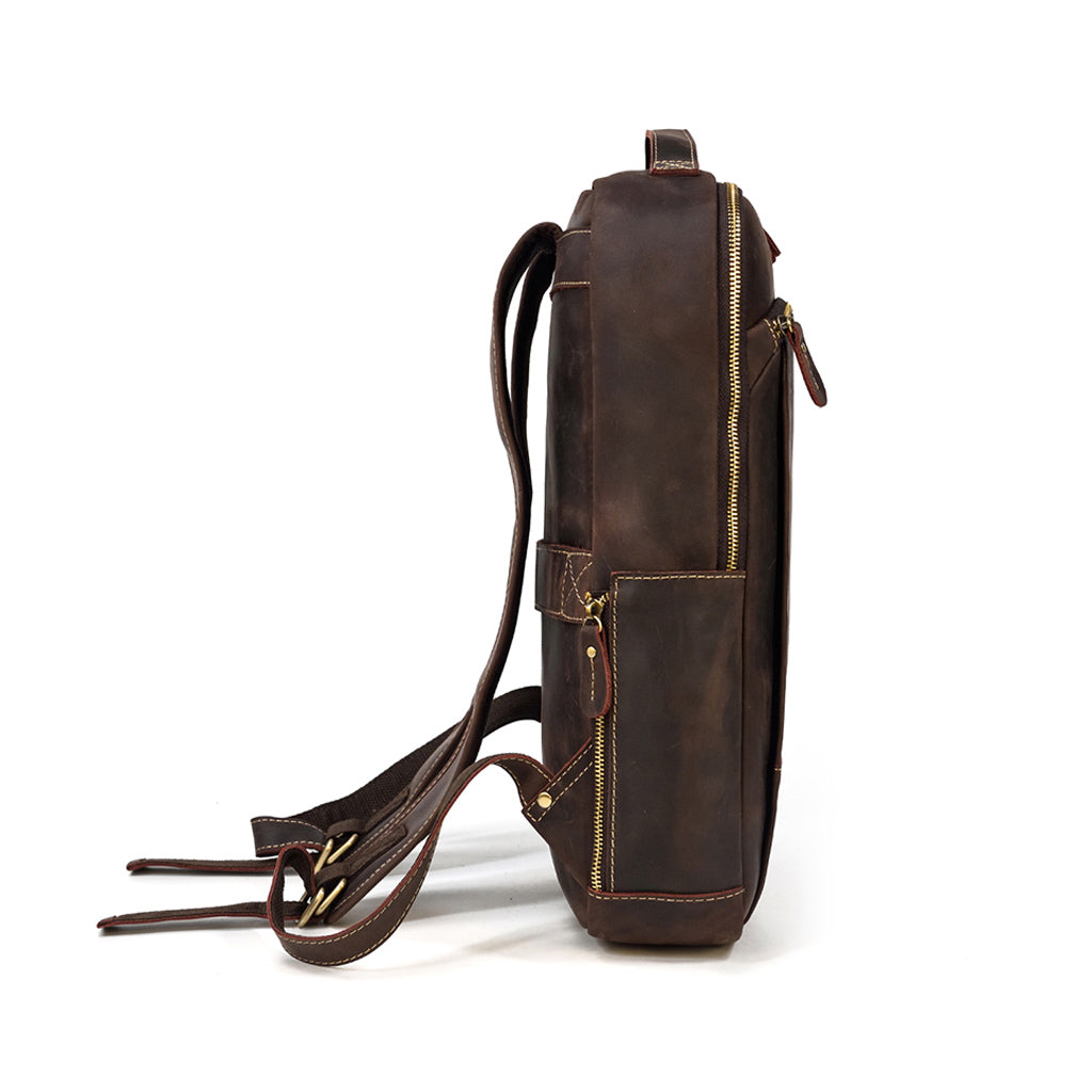 Mochila de Couro Impermeável Múltiplas Funções