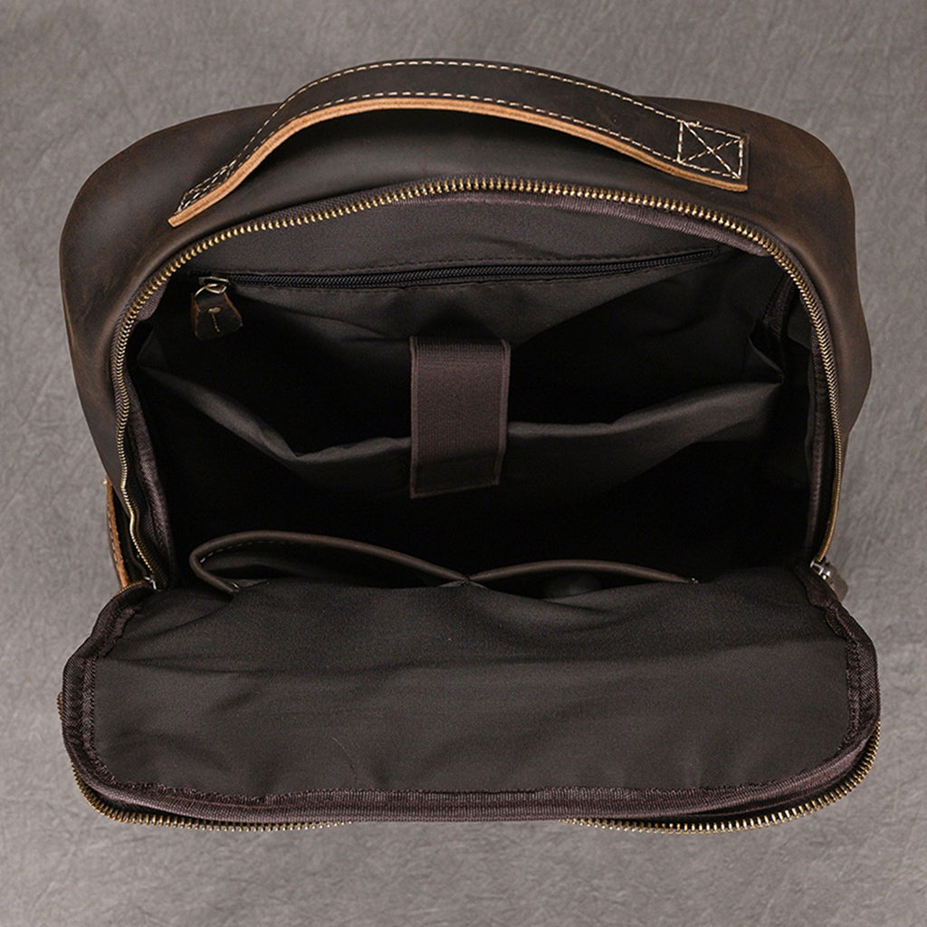 Mochila de Couro Impermeável Múltiplas Funções