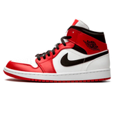 Tênis Air Jordan 1 Mid Feminino "Chicago White Heel" Vermelho / Branco - 554275-173