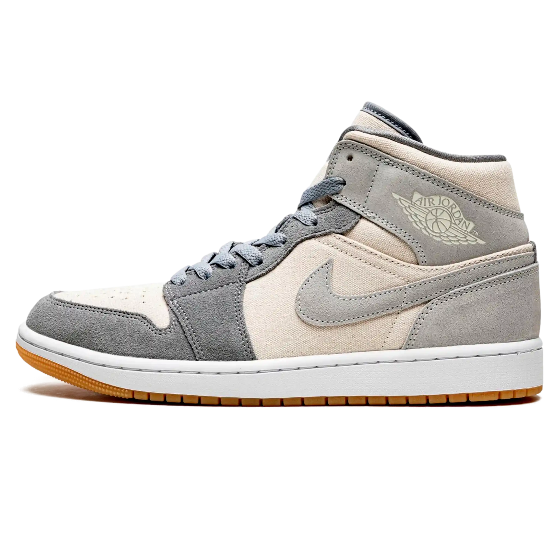 Tênis Air Jordan 1 Mid Masculino "Coconut Milk Particle Grey" Cinza - DN4281-100
