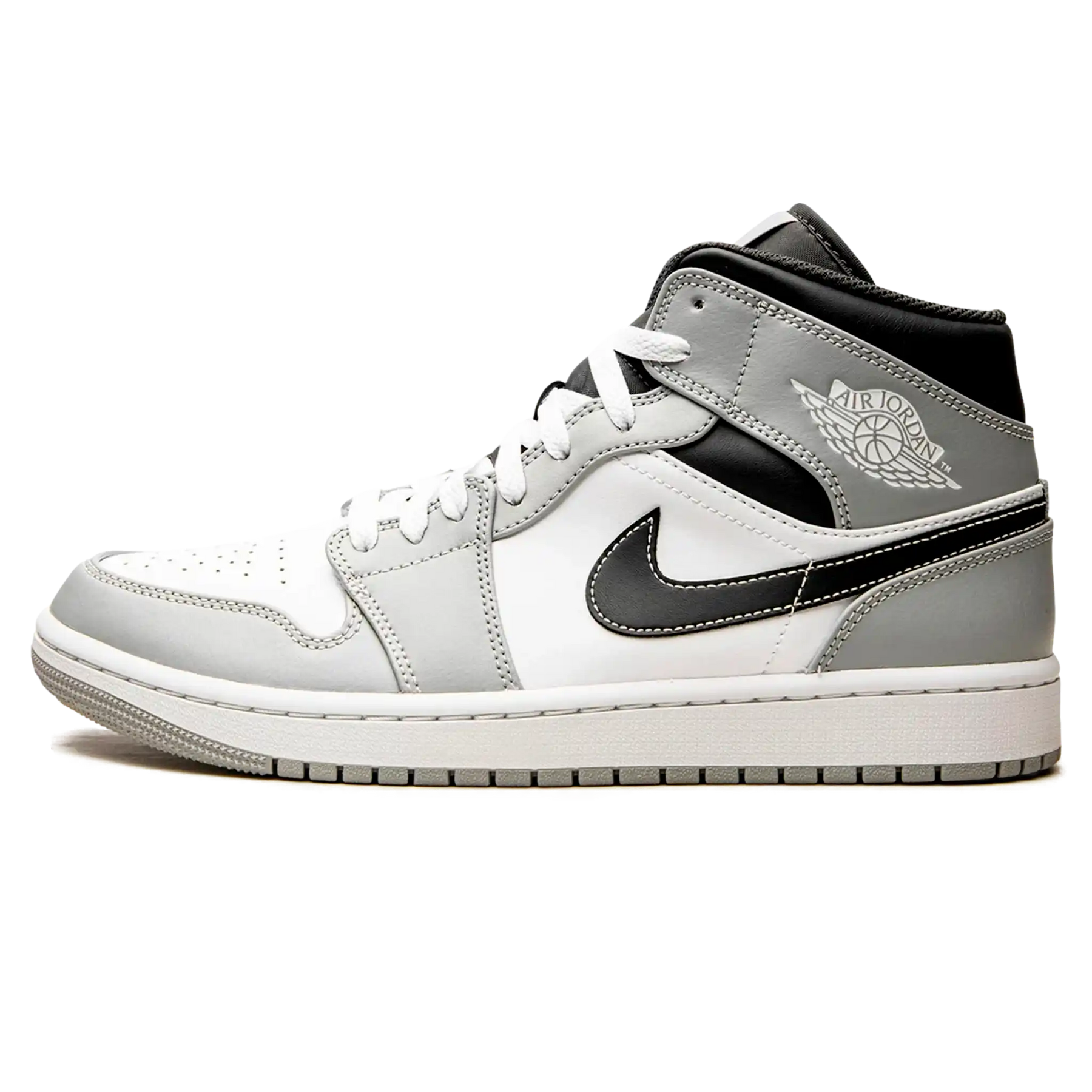 Tênis Air Jordan 1 Mid Feminino "Light Smoke Grey Anthracite" Cinza - 554725-078