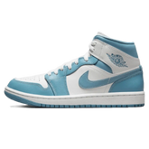 Tênis Air Jordan 1 Mid "UNC" Azul / Branco - BQ6472-141
