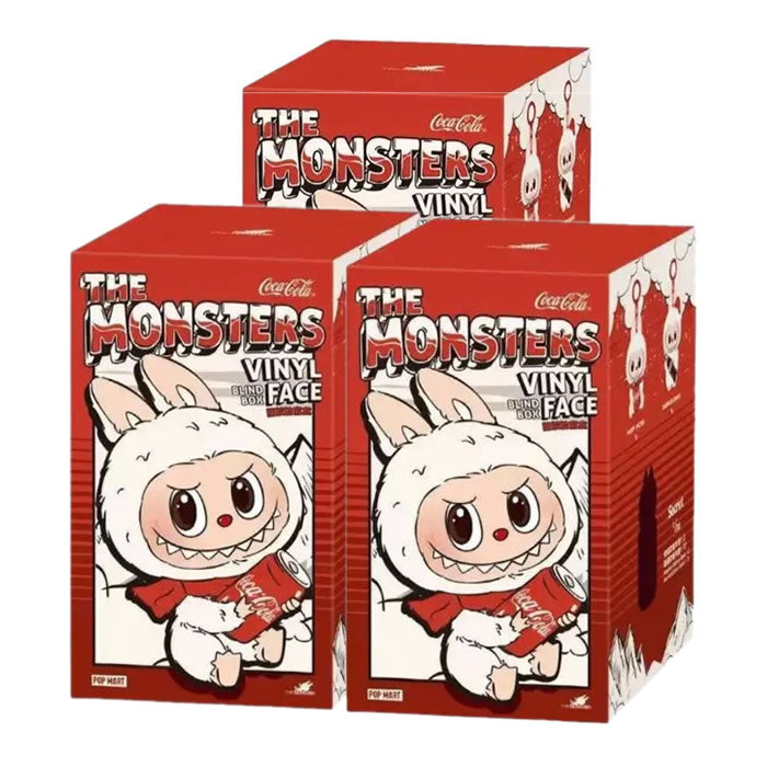 Boneco Pop Mart Labubu The Monsters x Coca Series "Vinyl Face Plush" Blind Box *SORTIDO* unidade