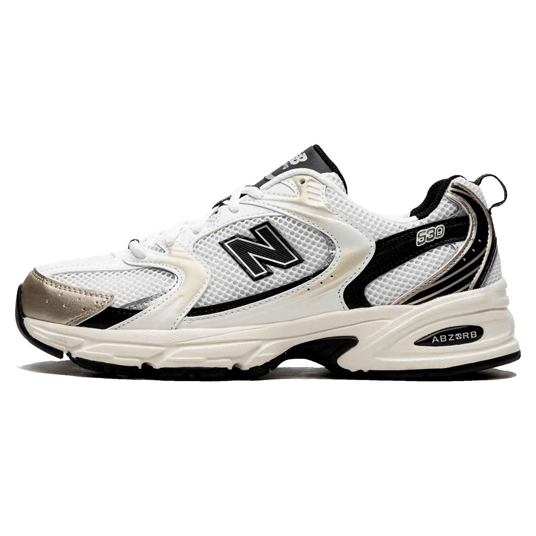Tênis New Balance 530 "White & Light Gold Metallic" Dourado / Branco - MR530TC
