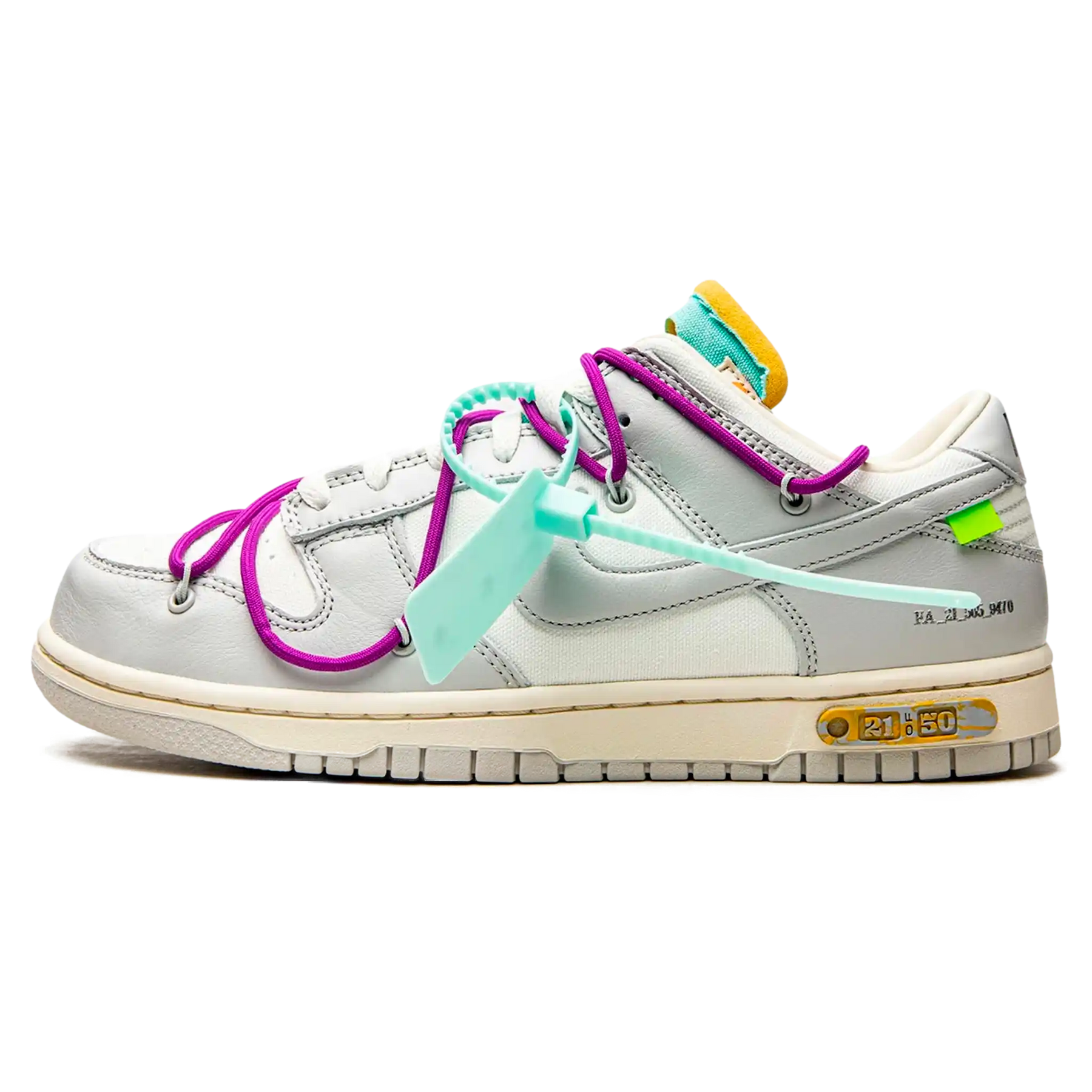 Tênis Nike Dunk Low x Off-White "Lot 21" - DM1602-100
