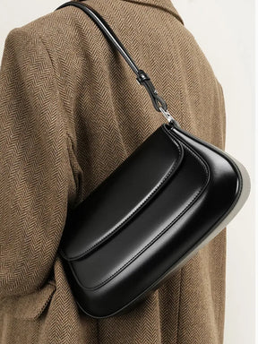 Bolsa Feminina Baguete Tiracolo em Couro PU com Alça Ajustável - Eléa