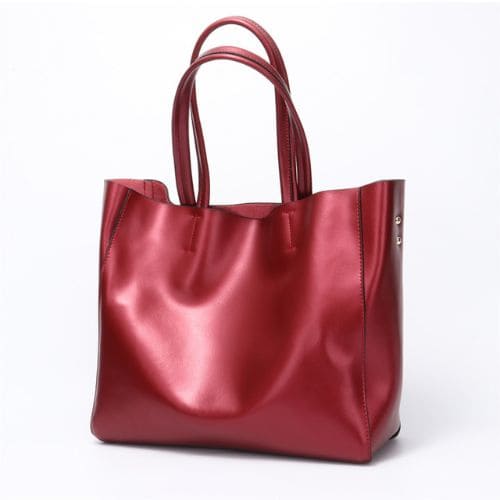 Bolsa Tote de Couro Brilhante Ophélie