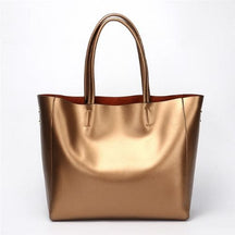 Bolsa Tote de Couro Brilhante Ophélie