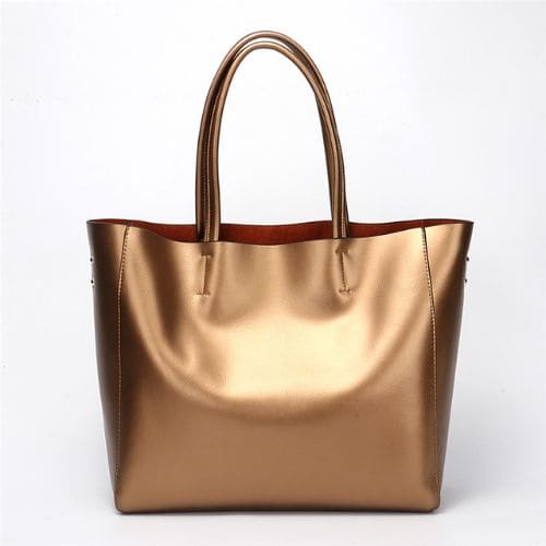Bolsa Tote de Couro Brilhante Ophélie