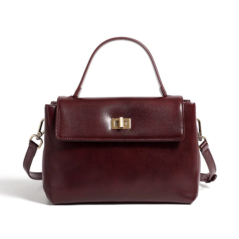 Bolsa de Luxo Top Handle em Couro Genuíno Annelise