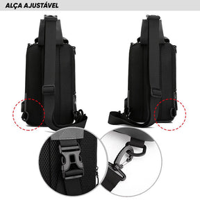 Mochila Transversal Masculina Impermeável