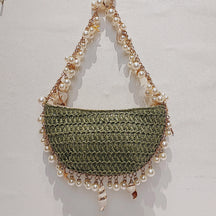 Bolsa de Praia Chic com Pérolas e Conchas