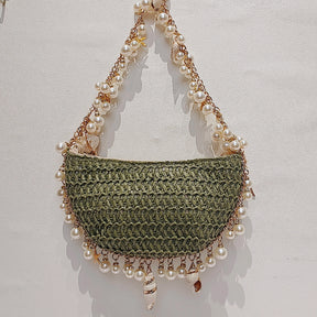 Bolsa de Praia Chic com Pérolas e Conchas