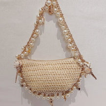 Bolsa de Praia Chic com Pérolas e Conchas