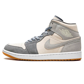 Tênis Air Jordan 1 Mid Masculino "Coconut Milk Particle Grey" Cinza - DN4281-100