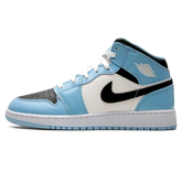 Tênis Air Jordan 1 Mid Feminino "Ice Blue" Azul / Branco - 555112-401
