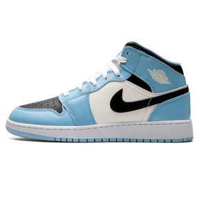 Tênis Air Jordan 1 Mid Feminino "Ice Blue" Azul / Branco - 555112-401