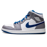 Tênis Air Jordan 1 Mid Masculino "True Blue" Cinza / Azul - DQ8426-014