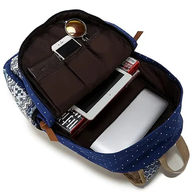 Mochila Escolar Feminina Modelo Hippie