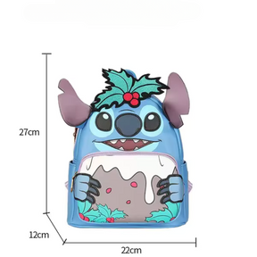 Mochila Escolar Feminina de Couro - Stitch
