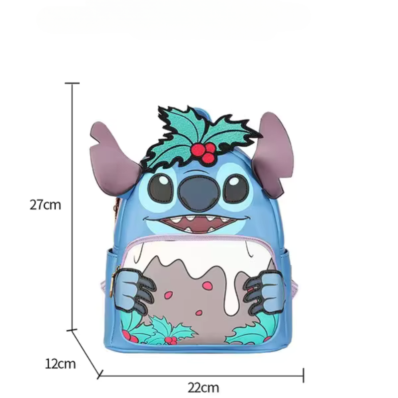 Mochila Escolar Feminina de Couro - Stitch