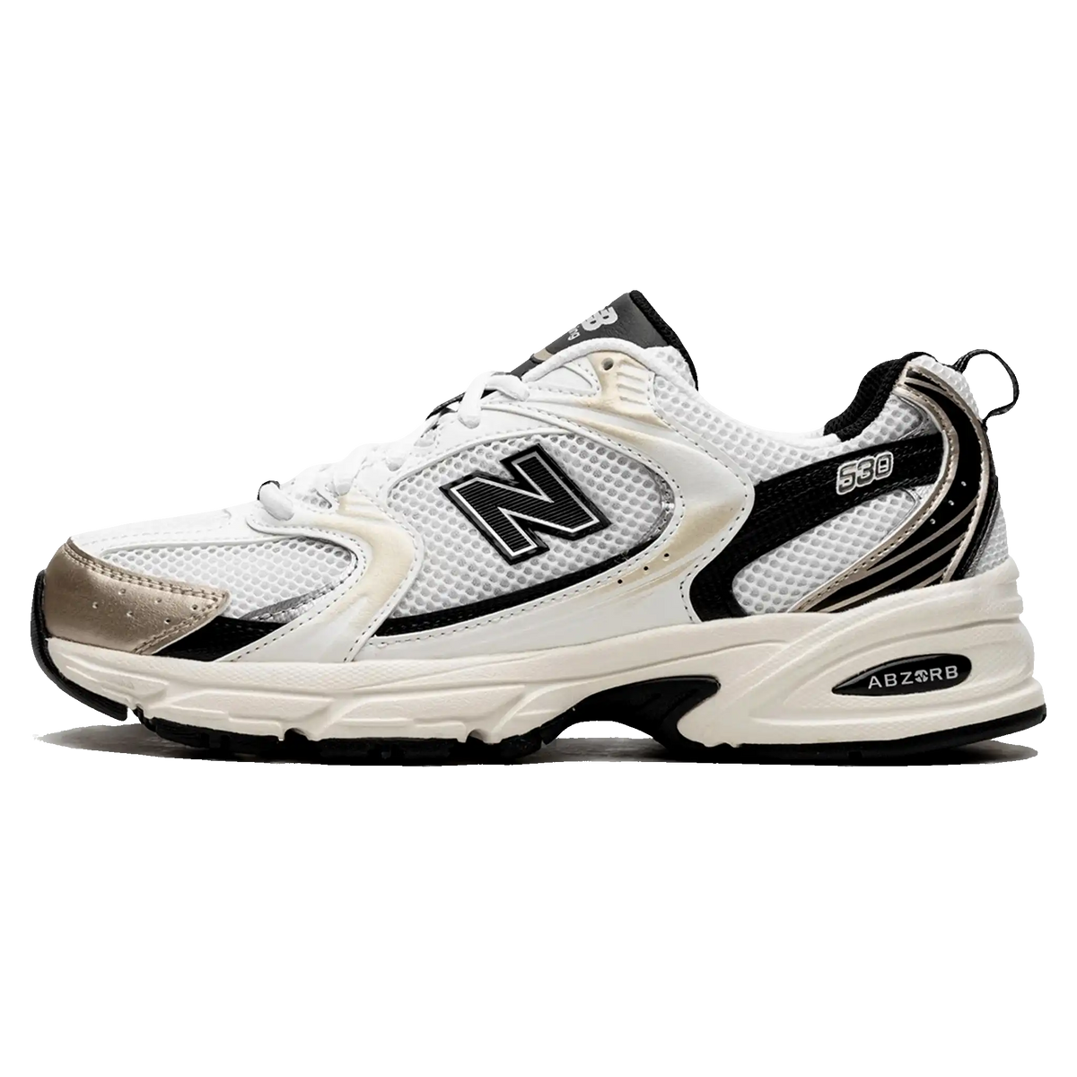 Tênis New Balance 530 "White & Light Gold Metallic" Dourado / Branco - MR530TC